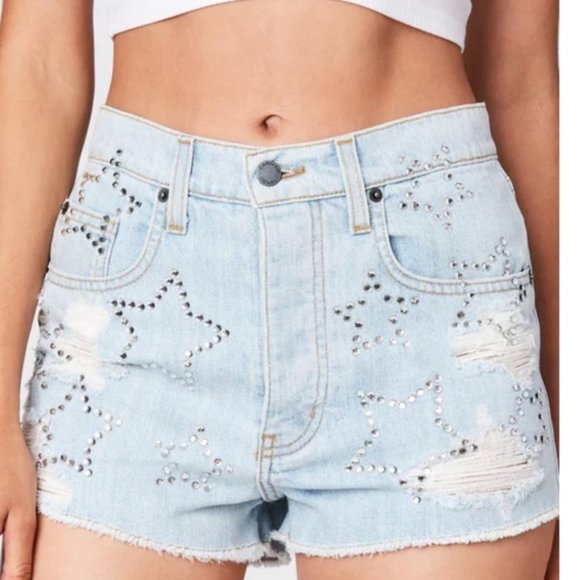 Carmar Pants - CARMAR, From LF,  Rhinestone Star Jean Shorts, Size 27, NWT